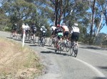 A group climbs Mt Hotham