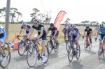Mark Kelly fights the cross winds in stage 1